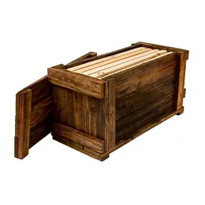 Wooden beekeeping catch box for managing honey bees