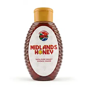 500g squeeze bottle of liquid honey from Midlands Honey