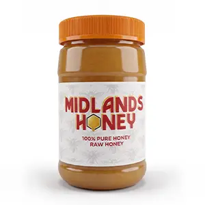 A jar of raw honey from Midlands Honey